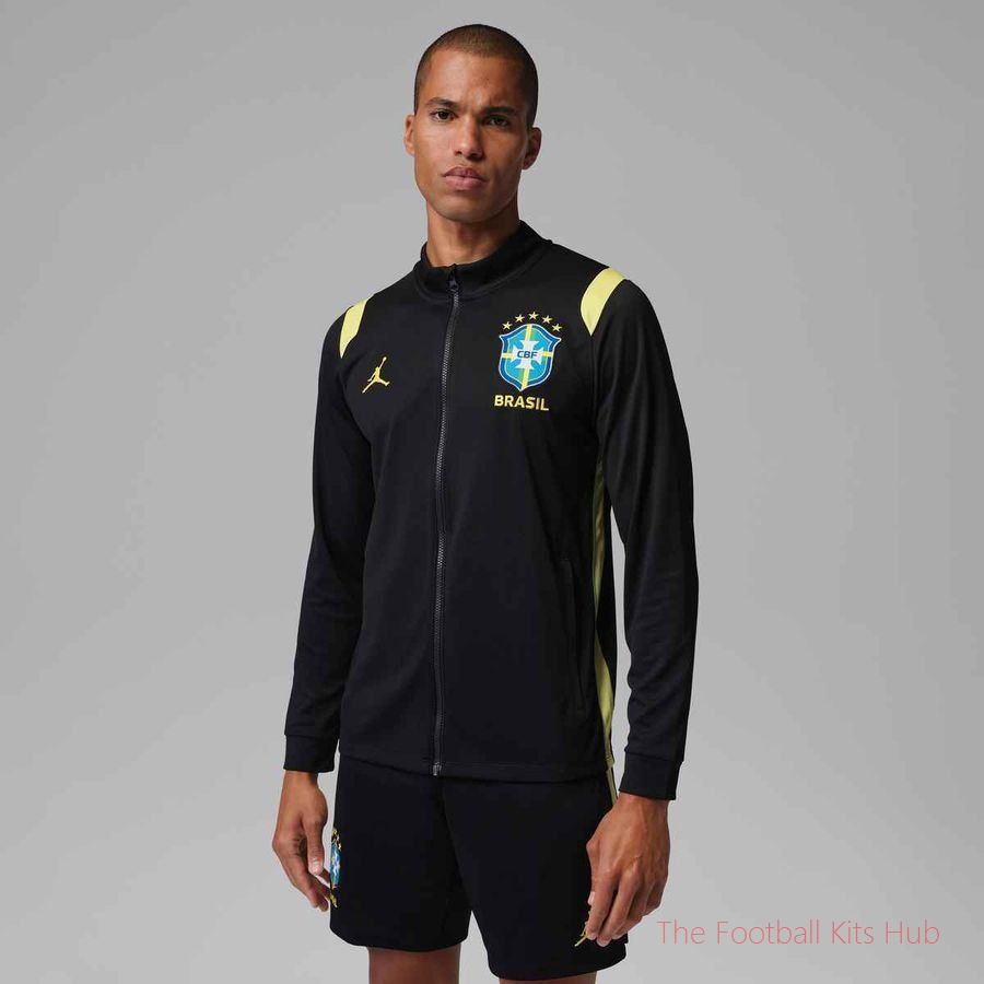 Brazil X Jordan Track Jacket Dri-FIT Academy Pro World Cup 2026 - Black/Yellow/Light Menta-unisoccer store